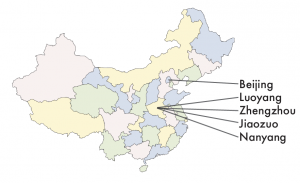 map of china with cities in which NHF has care centers