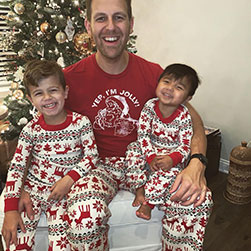 Zanden with dad at Christmas